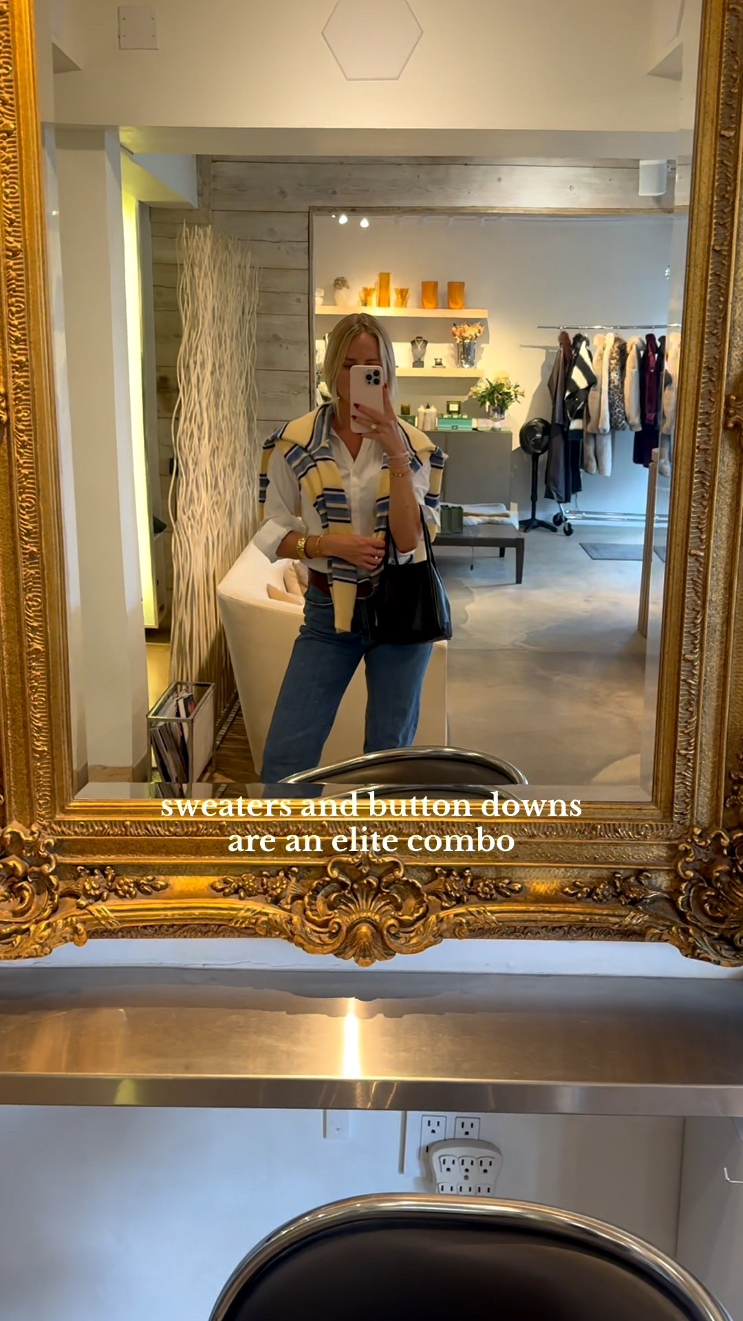 Button down shirts and cashmere sweaters 

#LTKTravel #LTKSeasonal