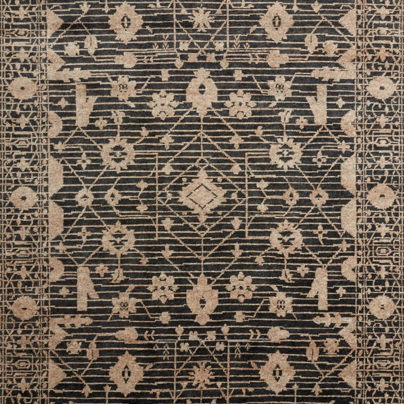 Verona Wool Hand-Knotted Black Area Rug 8'x10' + Reviews | Crate & Barrel | Crate & Barrel