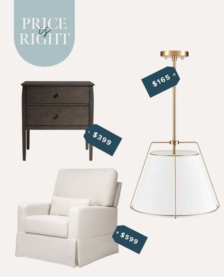 The price IS right for these three home decor pieces! All under $600, this brown night stand, brass chandelier, and off-white swivel chair are perfect additions to any space. Whether it be the master bedroom or the sitting room, these pieces are perfect to include throughout your home. And they’re at a great price! 

#LTKSaleAlert #LTKHome