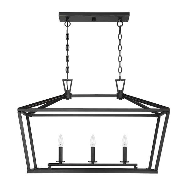 Townsend Metal Cage Chandelier - Nickel - Black - 3 Lights | Bed Bath & Beyond