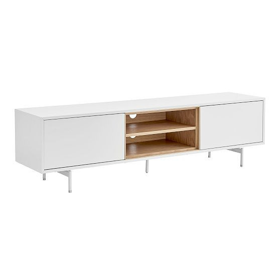 Wilkins 71"" Media Console, White Lacquer | West Elm (US)