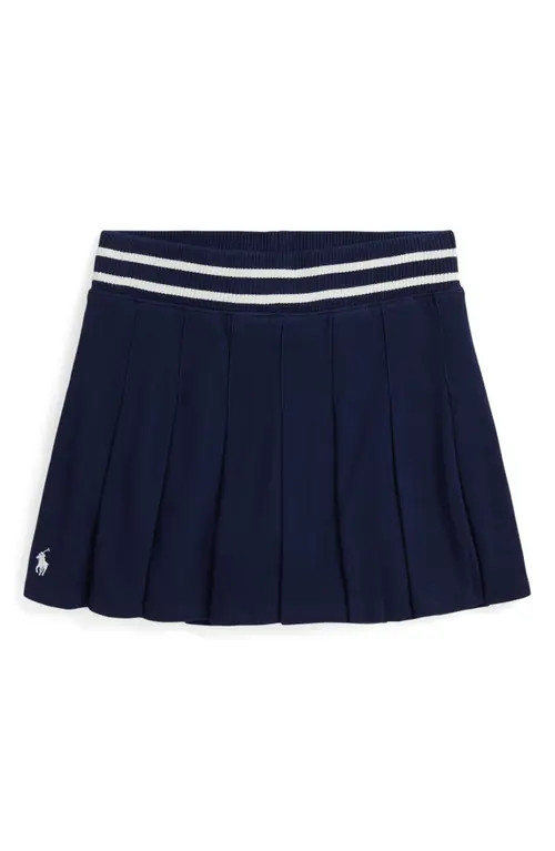 Polo Ralph Lauren Kids' Pleated Cotton Skort in Refined Navy at Nordstrom, Size Xl | Nordstrom