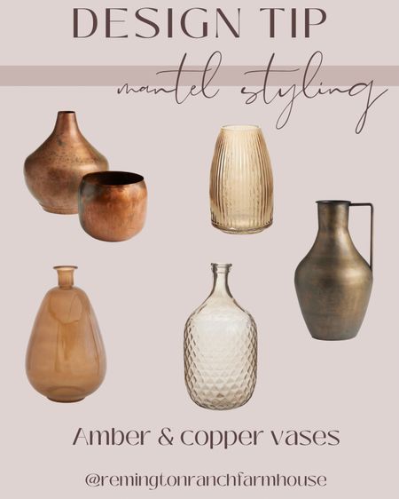 Amber and copper vases - perfect for fall! 

#LTKhome #LTKstyletip #LTKSeasonal