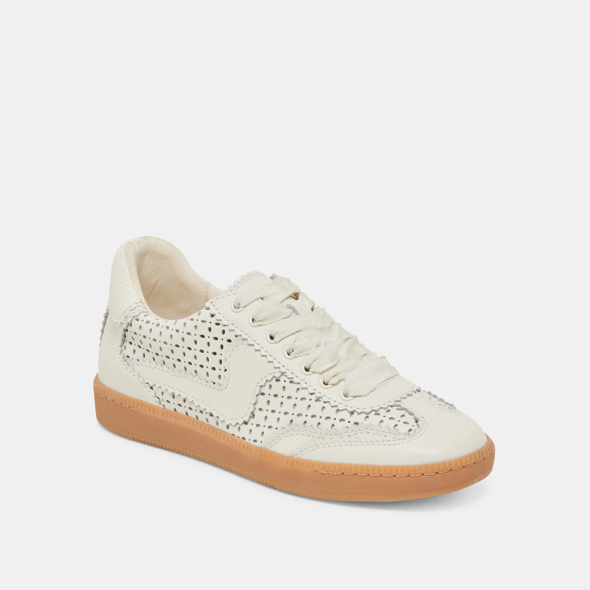 NOTICE EYELET PERF SNEAKERS WHITE LEATHER | DolceVita.com