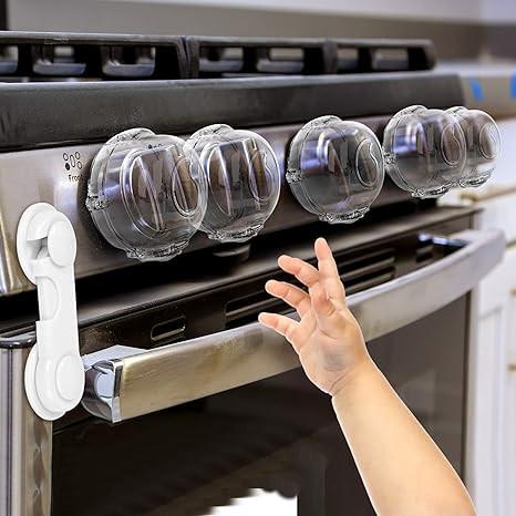 Mom's Choice Gold Awards Winner - Stove Knob Covers for Child Safety (5 + 1 Pack) Double-Key Desi... | Amazon (US)