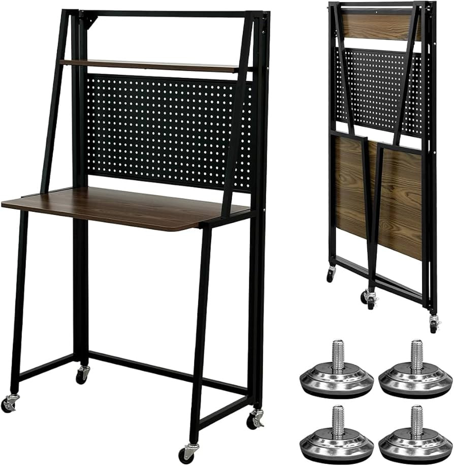 lumizone Folding Desk with Pegboard Collapsible Desk for Small Space 29" Home Office Desk No Asse... | Amazon (US)