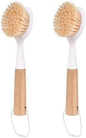 Amazon.com: Dish Brush with Bamboo Handle,Scrub Brush for Cleaning Dish Pots Pans,Dish Scrubber f... | Amazon (US)