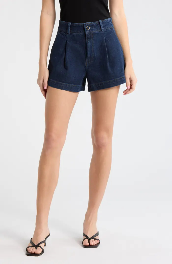 Camille Pleated Denim Shorts | Nordstrom