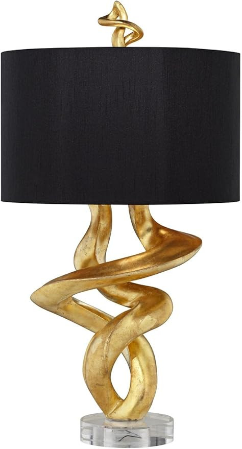 Pacific Coast Lighting Tribal Impressions 33" Twirl Resin Table Lamp in Gold | Amazon (US)