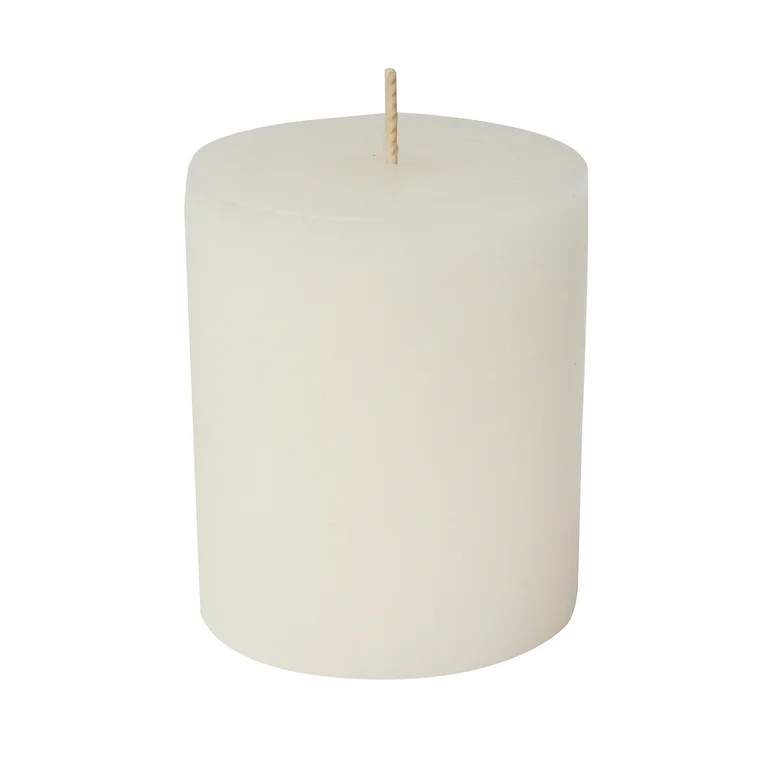 Mainstays Single Wick 2.5" x 2.8" Pillar Candle, Unscented, Ivory | Walmart (US)