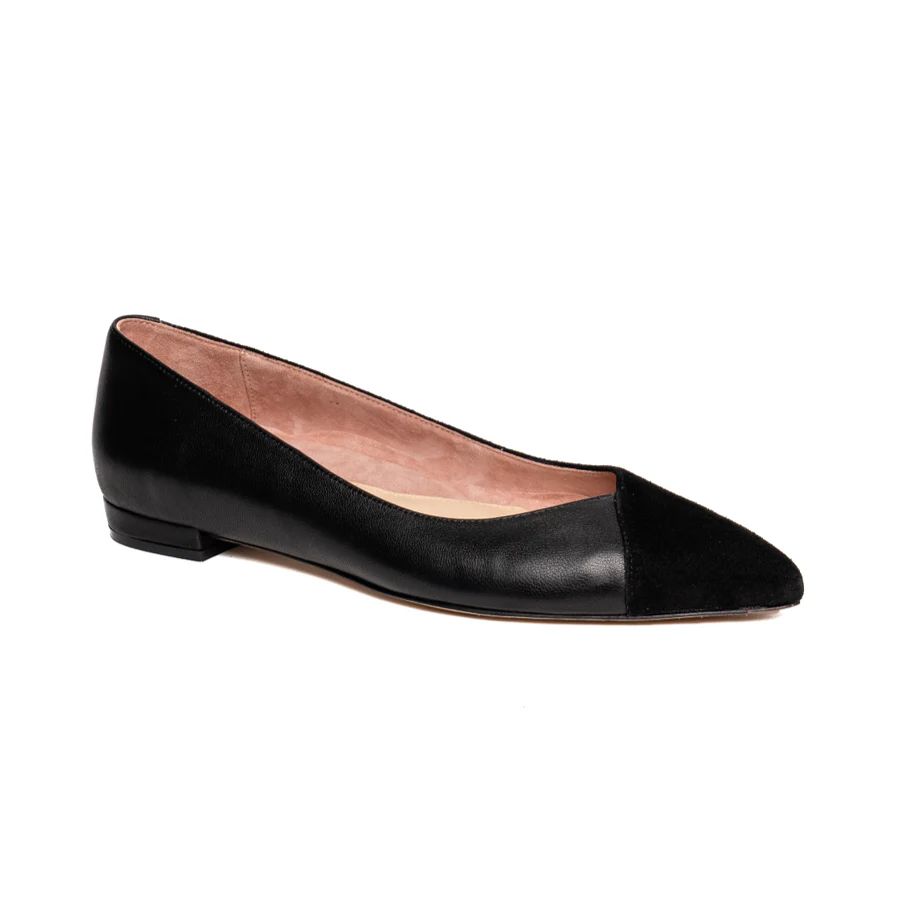 Black Suede / Leather Flat | ALLY Shoes
