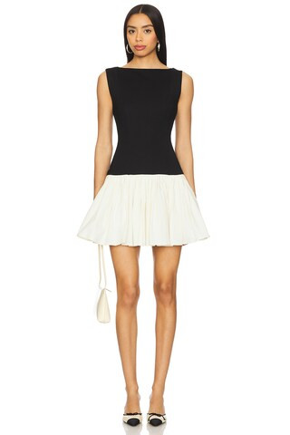Tularosa Phoebe Mini Dress in Black And White from Revolve.com | Revolve Clothing (Global)