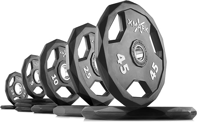 XMark Black Diamond Plates, One-Year Warranty, Patented Design, Olympic Weight Plates, Pairs and ... | Amazon (US)