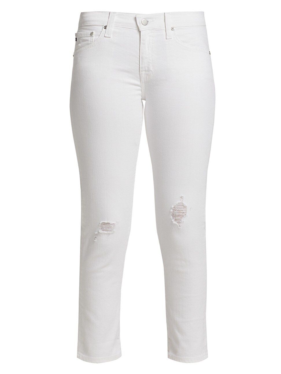 AG Jeans Ex-Boyfriend Slim White Jeans | Saks Fifth Avenue