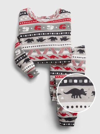 babyGap 100% Organic Cotton Holiday Print PJ Set | Gap (US)