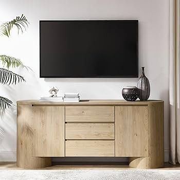 Modway Duval Oval Wood Grain 71 Inch Sideboard with Doors and Drawers in Hickory Frost | Amazon (US)