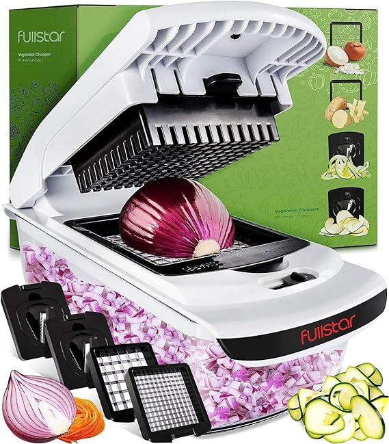 Fullstar Vegetable Chopper - Spiralizer Vegetable Slicer - Onion Chopper with Container - Pro Foo... | Amazon (US)