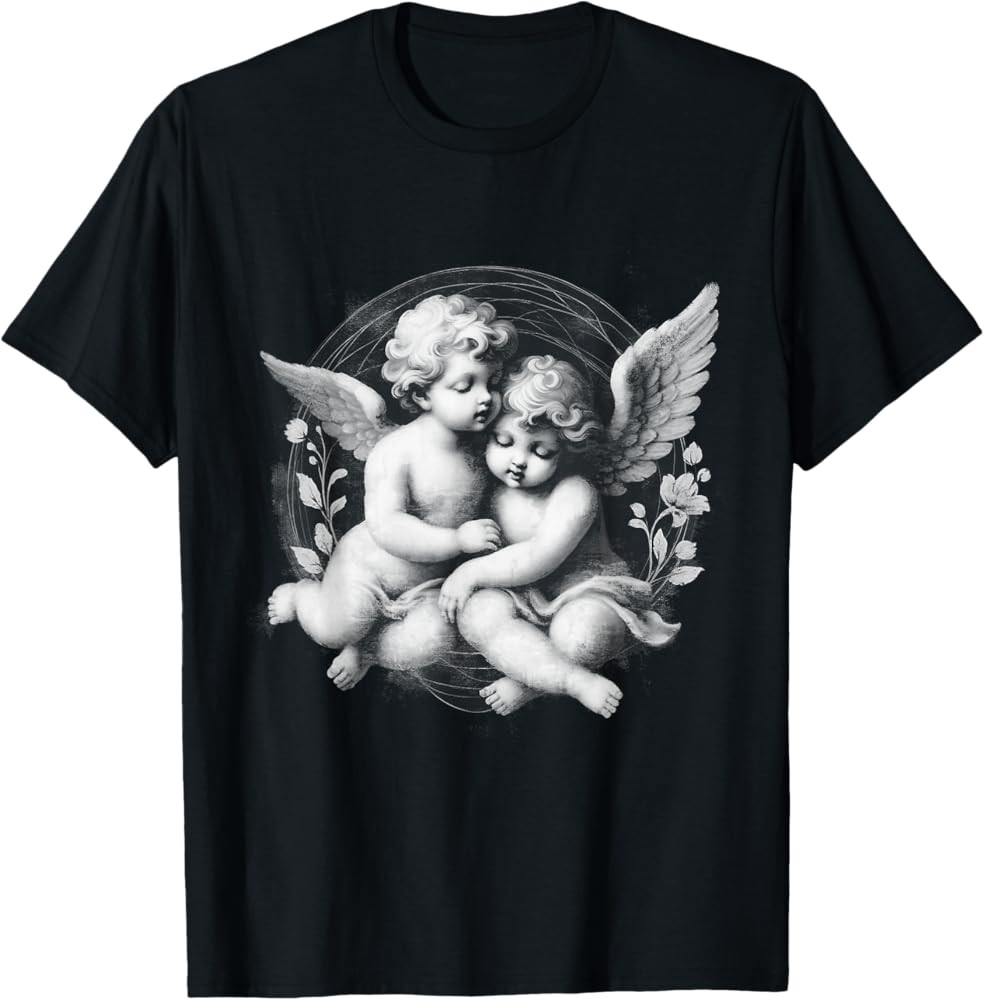 Vintage Cherub Angel Tee - Angelic Art Little Baby Angels T-Shirt | Amazon (US)
