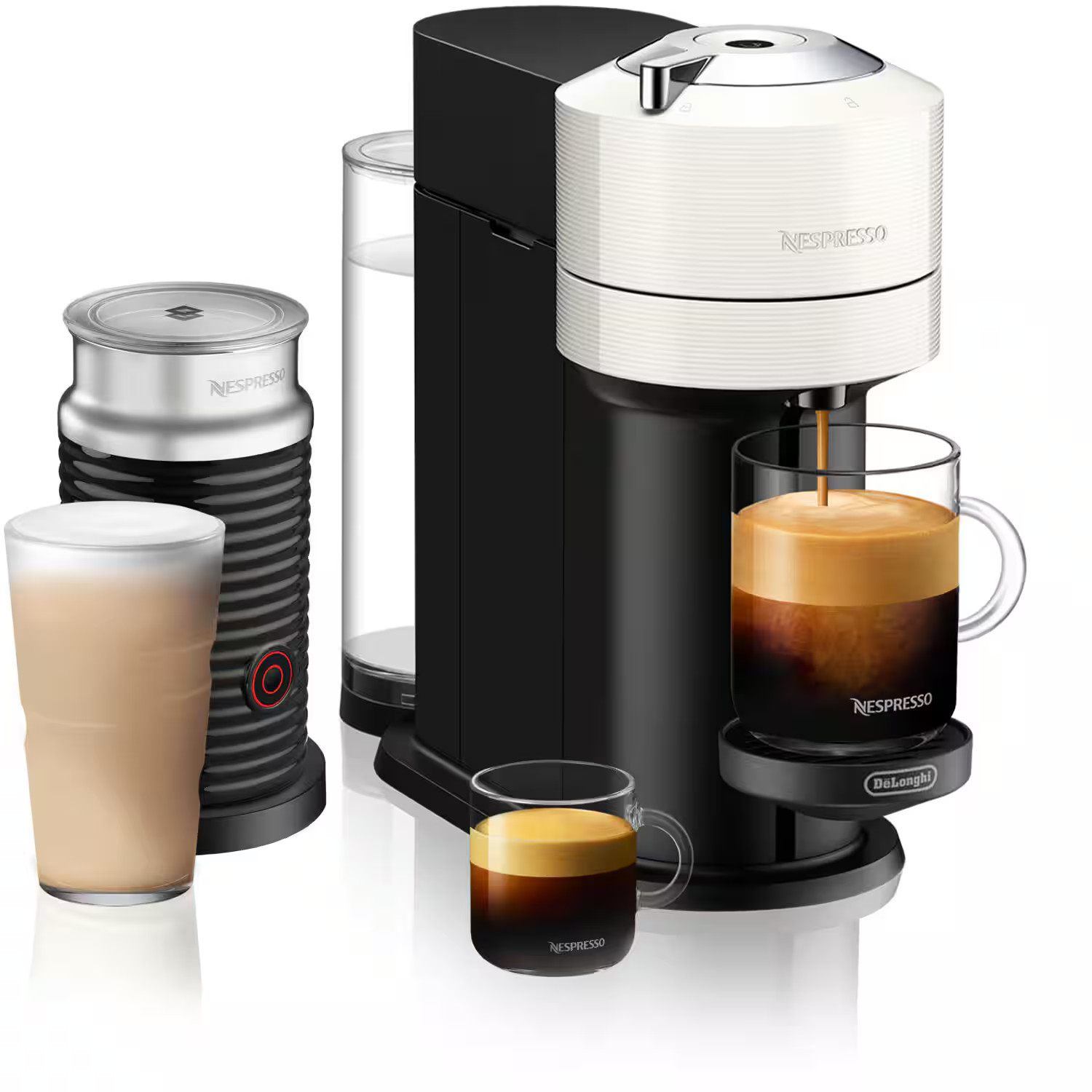 Nespresso - Vertuo Next Premium Coffee and Espresso Maker with Aeroccino3 Milk Frother in Black - White | Best Buy U.S.