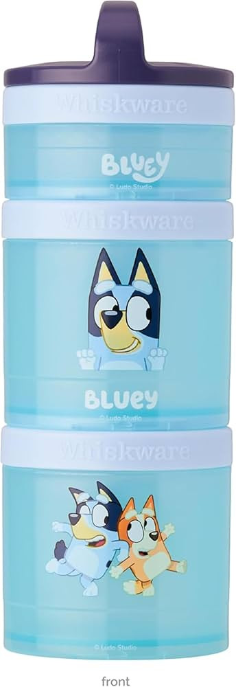 Whiskware Bluey Stackable Snack Containers for Babies, Toddlers, and Kids, 3 Stackable Snack Cups... | Amazon (US)