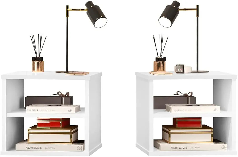 Kit 2 Mesas de Cabeceira Suspensa Condessa - Branco - TuttiCasa | Amazon (BR)