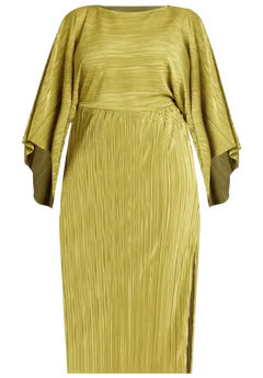 Cape Effect Plisse Dress | Eloquii