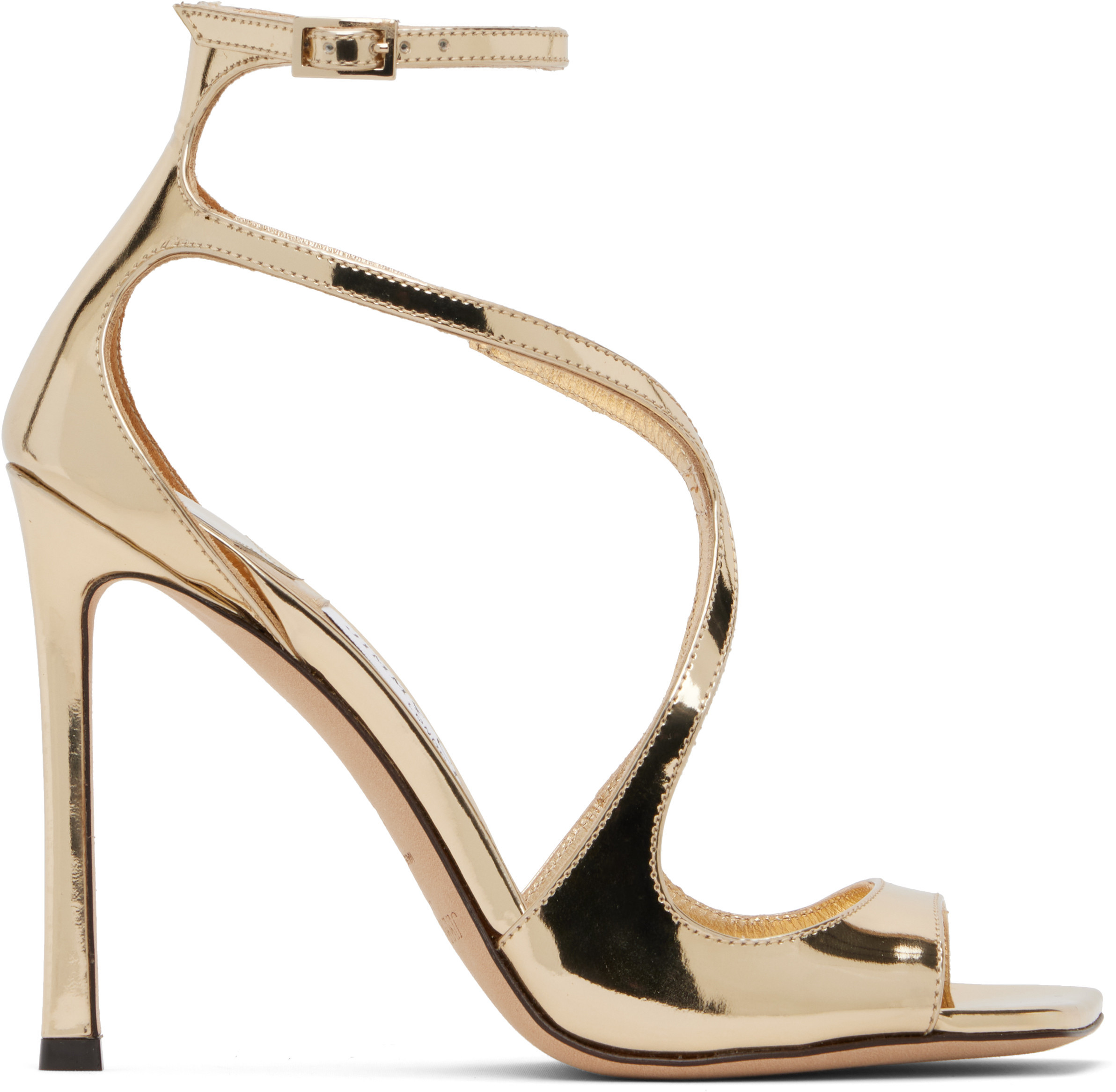 Jimmy Choo Gold Azia 110 Heeled Sandals | SSENSE