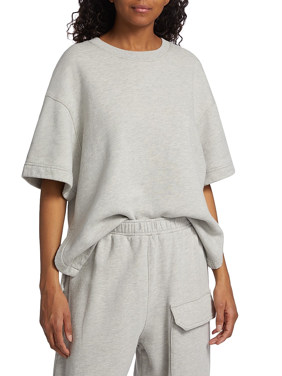 Ash Cotton Terry Short-Sleeve Sweatshirt | Saks Fifth Avenue