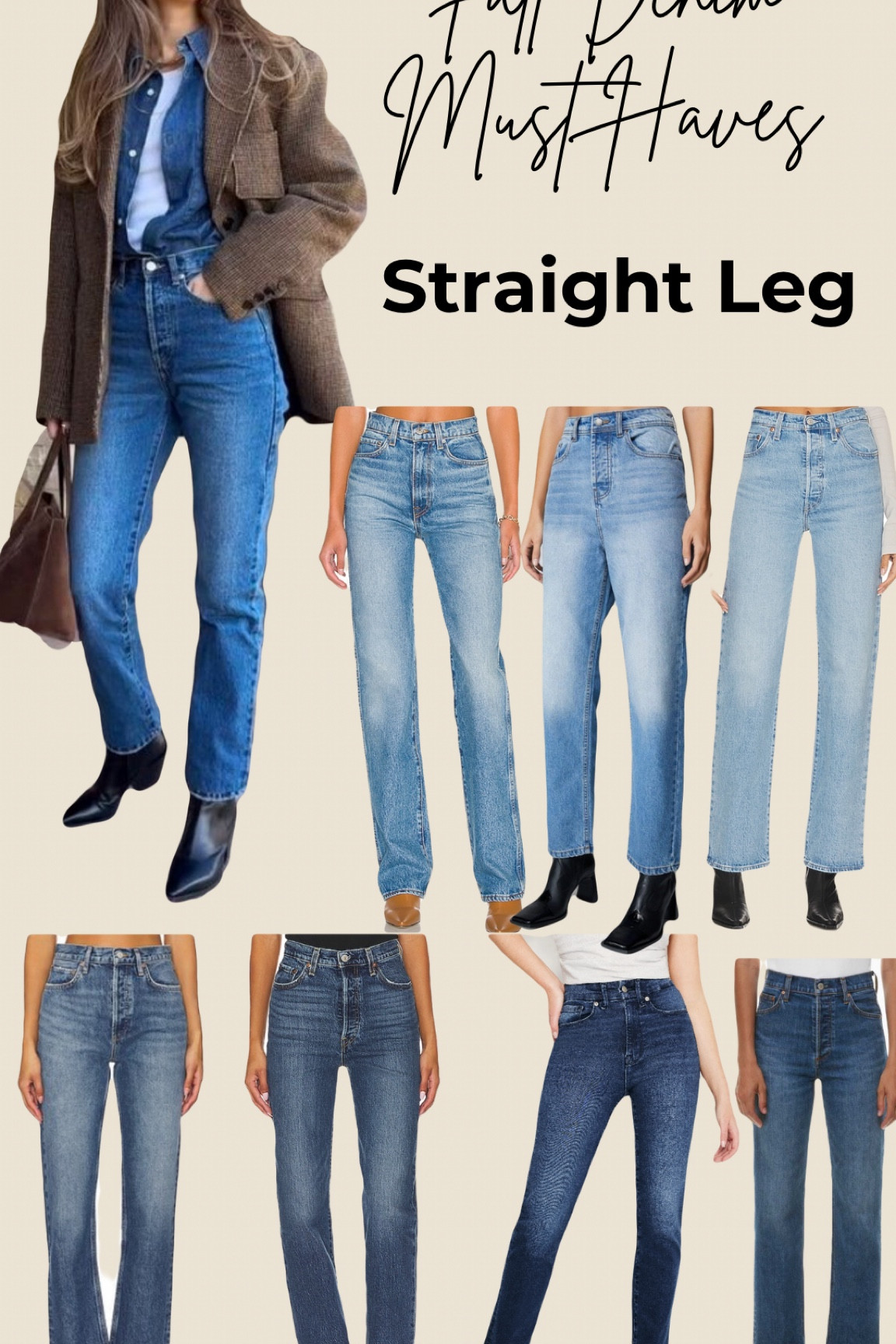Fall denim must haves: Straight leg fit. Perfect to pair with boots or ballet flats. Light, medium, and dark washes. High waisted fit = flattering on all shapes and sizes! Low to mid price points recapped!

#LTKFindsUnder100 #LTKSaleAlert #LTKStyleTip