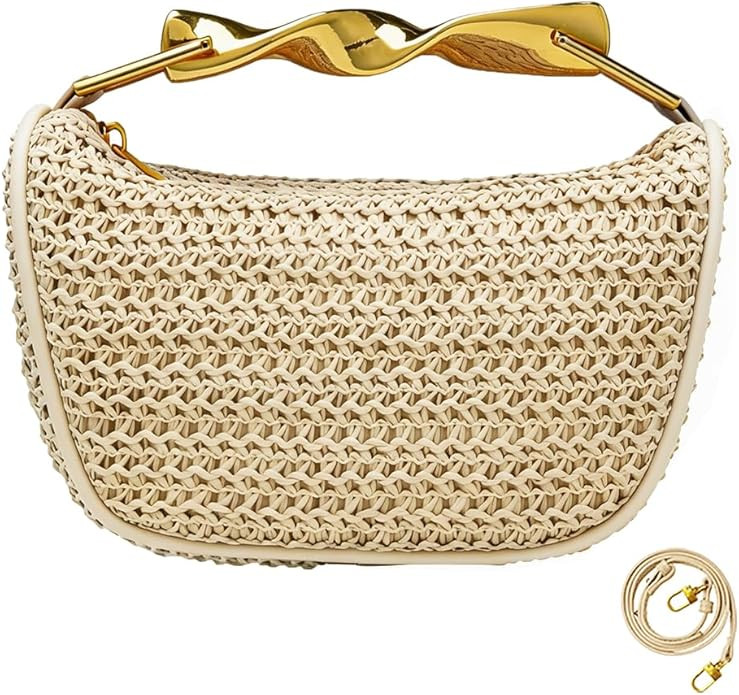 JYG Handmade Straw Crossbody Bags for Women Mini Summer Satchel Purse Fashion Woven Shoulder Hand... | Amazon (US)