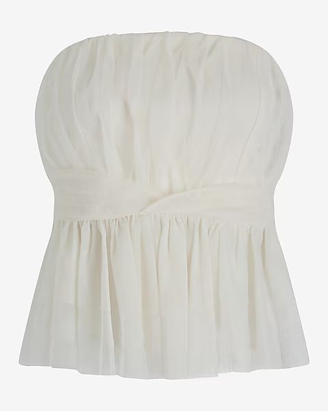 Strapless Tulle Tiered Peplum Tube … curated on LTK
