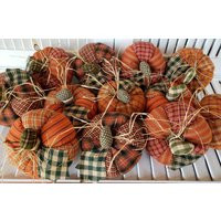 Primitive Homespun Fabric Pumpkin - Fall Patchwork Pumpkins Home Decor Farmhouse Autumn Accent | Etsy (US)