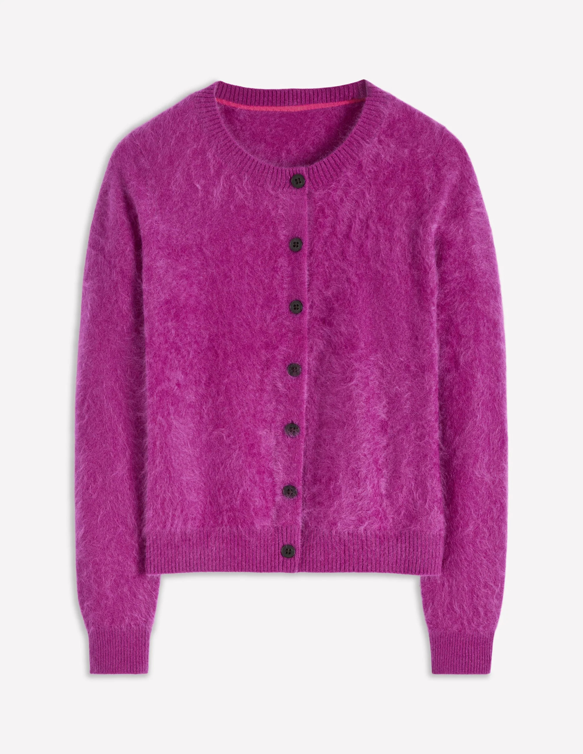 Brushed Crop Cashmere Cardigan-Regal Purple | Boden UK