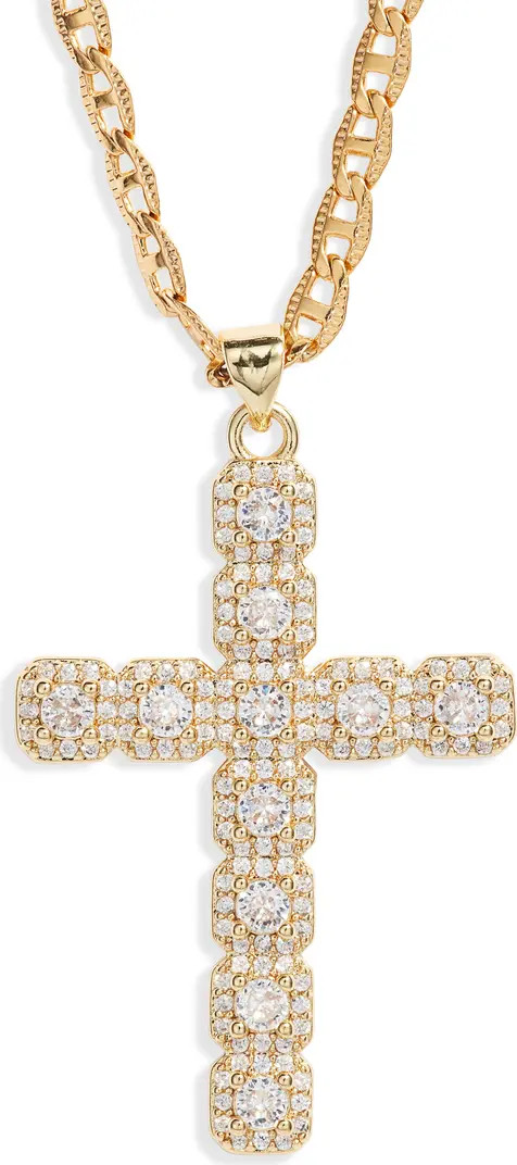 Large Cubic Zirconia Cross Pendant Necklace | Nordstrom