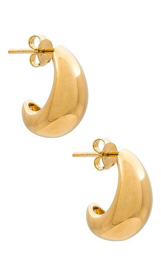 Missoma Small Dome Hoops in Metallic Gold. | Revolve Clothing (Global)
