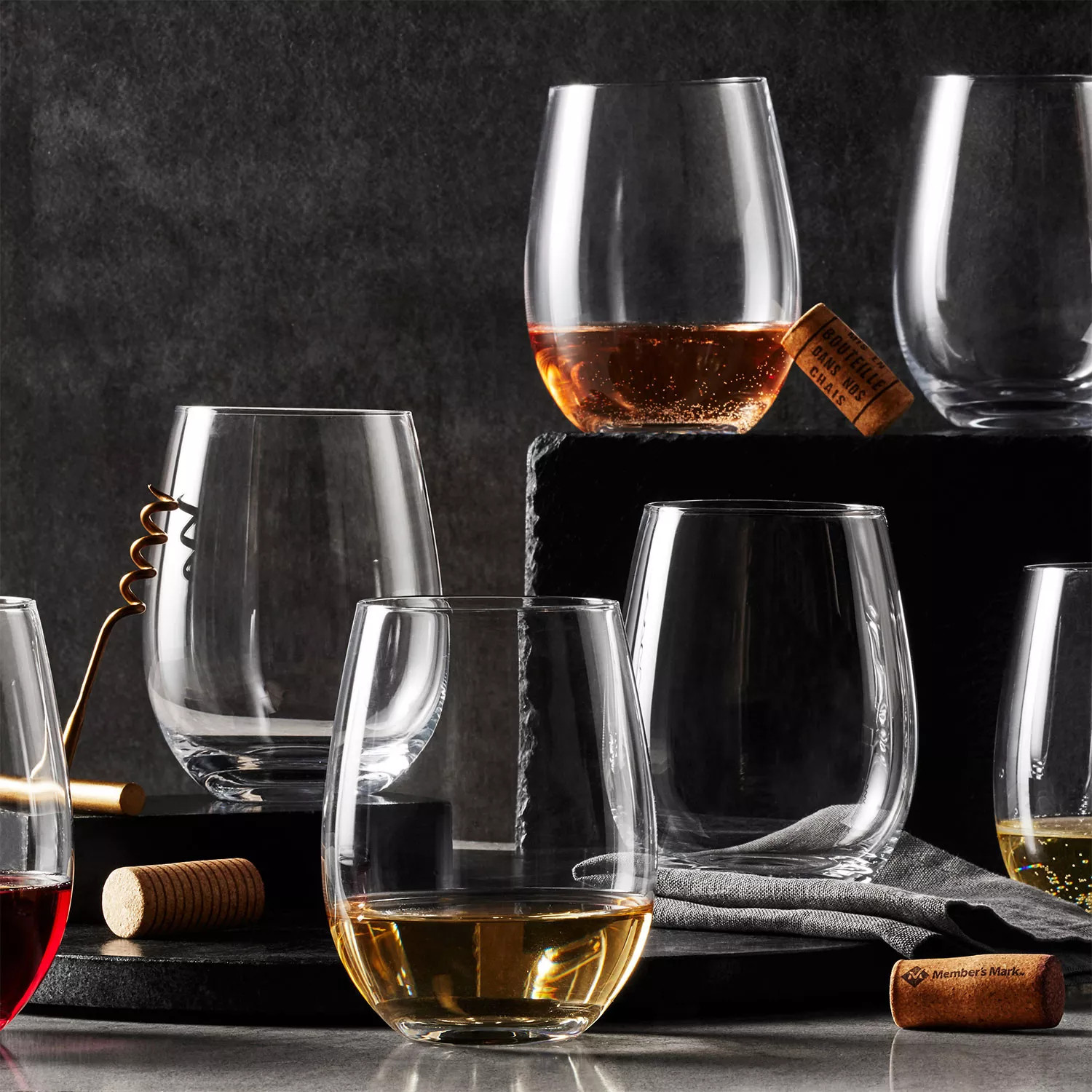 Member's Mark 8-Piece Stemless Crystal Wine Glass Set | Sam's Club