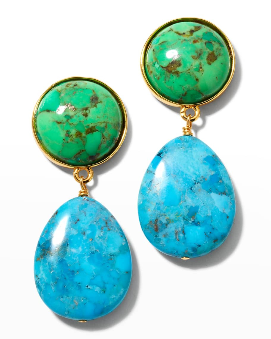 NEST Jewelry Turquoise Bezel Drop Earrings | Neiman Marcus