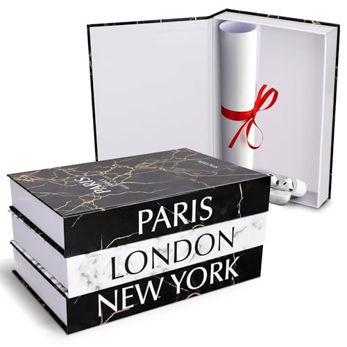 Decorative Books for Home Decor - Set of 3 Faux Coffee Table Books for Modern Home Decoration, Fake Stacked Book Set for Bookshelf, Coffee Table Decor | Amazon (US)