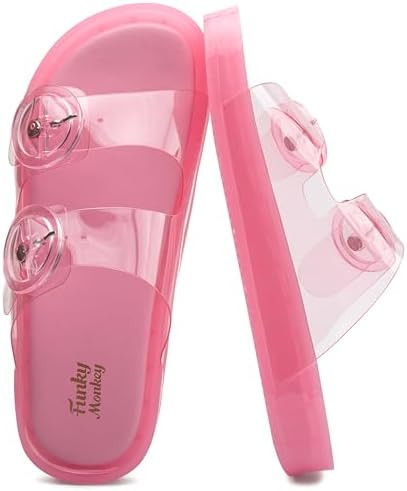 FUNKYMONKEY Women's Comfort Slides with Arch Support, Non-Slip Lightweight Foam Slip-on Flat Beac... | Amazon (US)