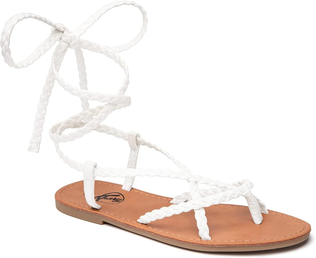 Sandalias Trary estilo gladiador, con correas trenzadas, planas, para mujer | Amazon (US)