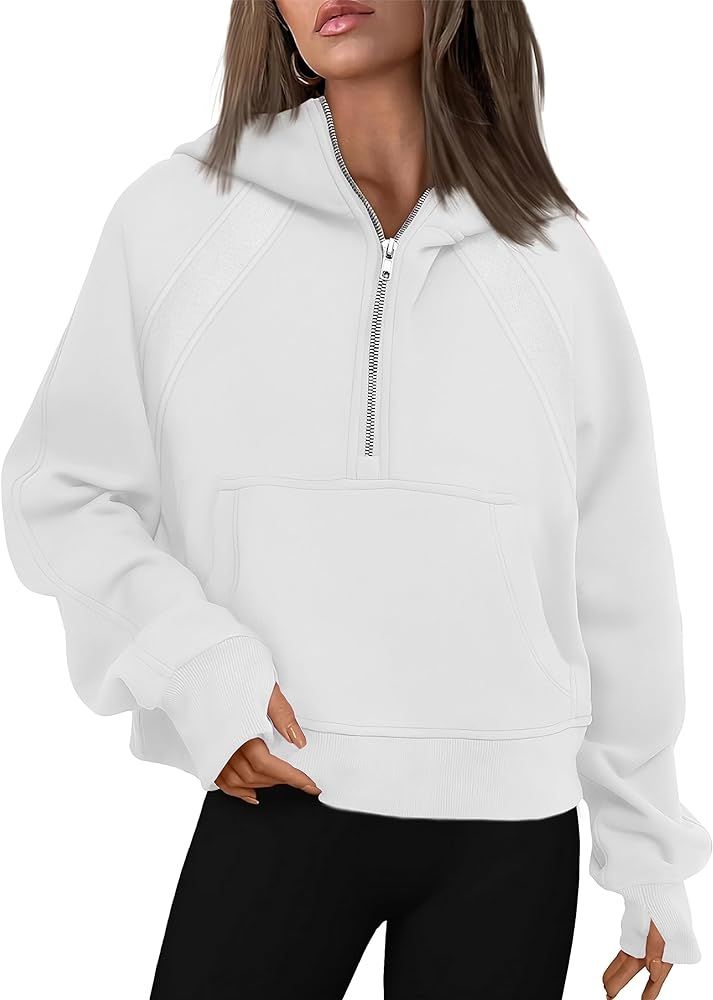 Gentlewarm Women's 2023 Sweatshirts Half Zip Cropped Pullover Fleece Quarter Zipper Hoodies Fall ... | Amazon (US)