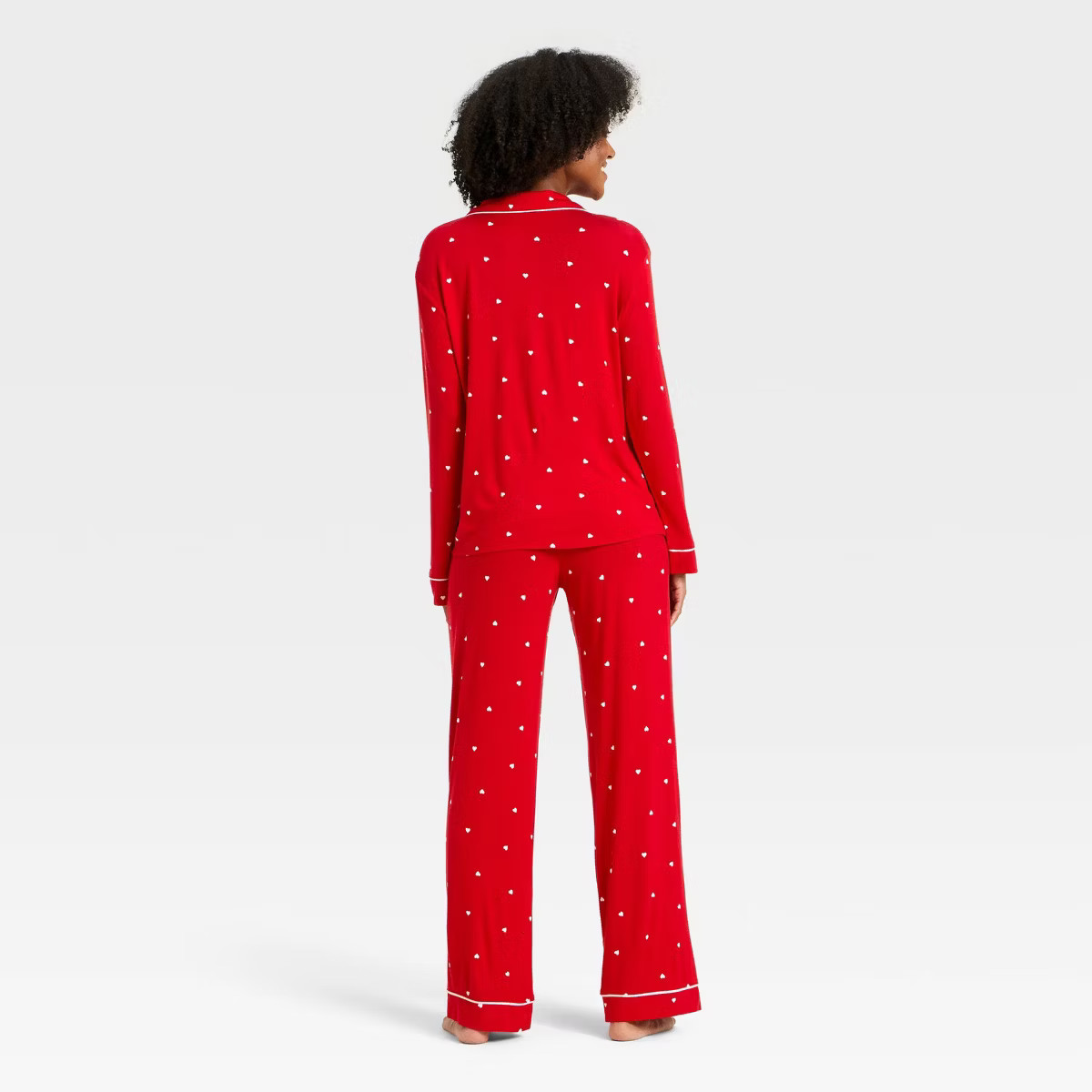 Women's Cloud Knit Modal Long Sleeve Notch Collar Top and Pants Pajama Set - Auden™ | Target
