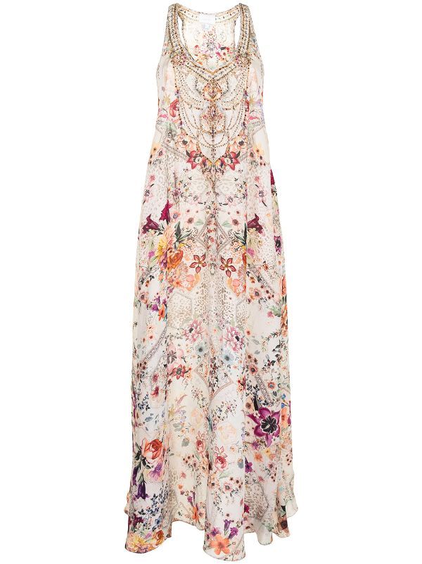 floral-print silk dress | Farfetch (US)
