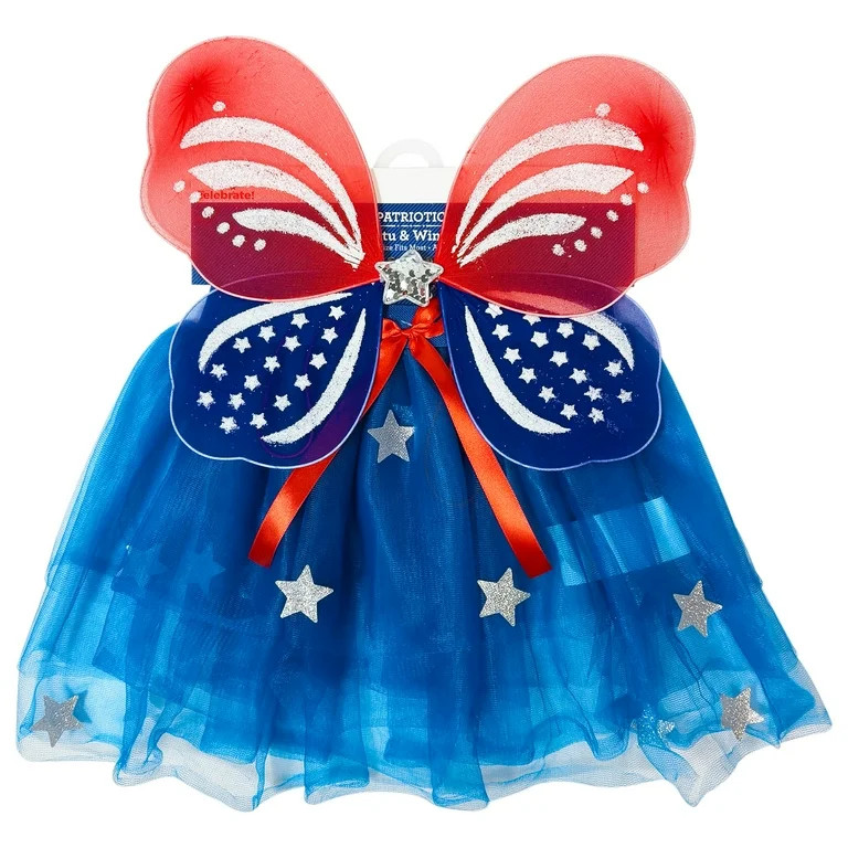 Patriotic Tutu with Wings Set, One Size Fits Most, by Way To Celebrate | Walmart (US)