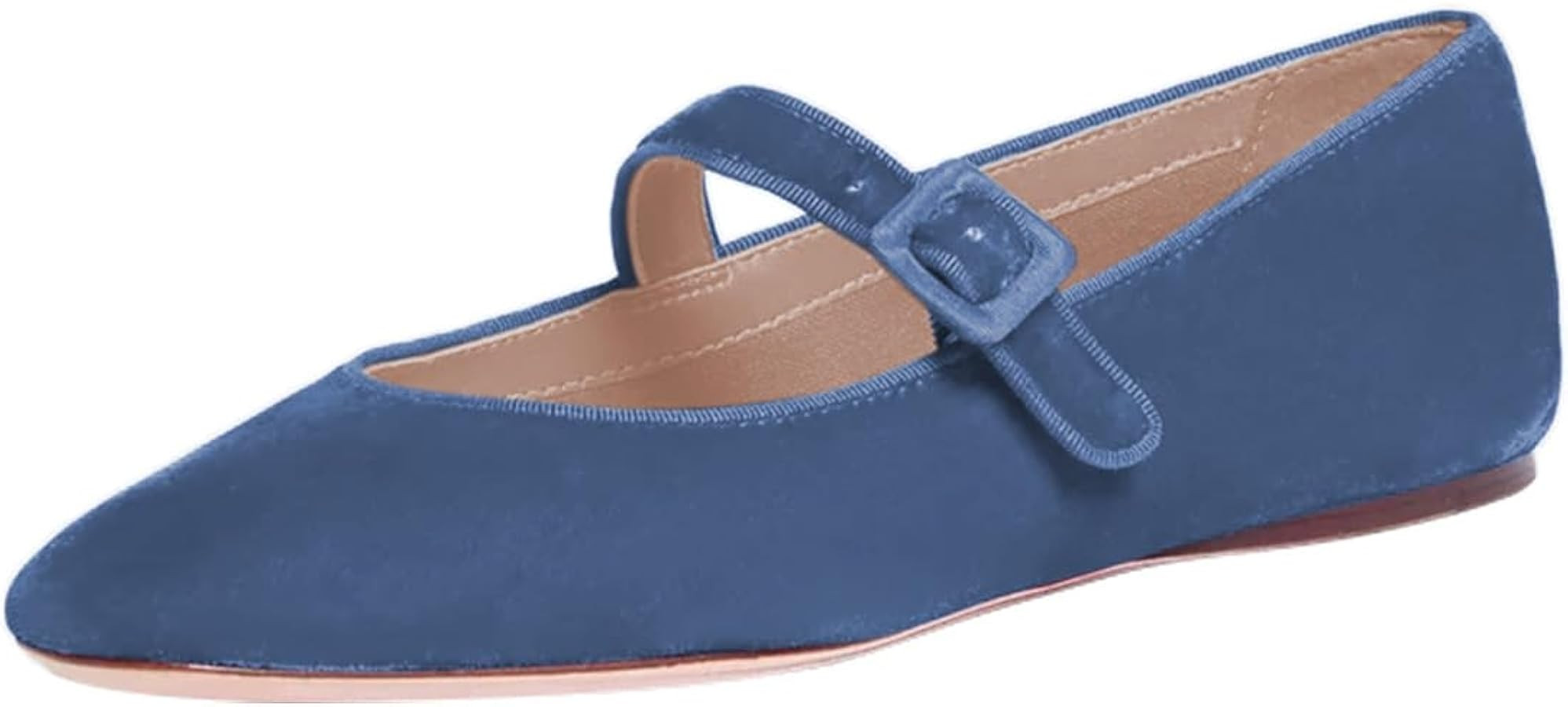 miss left Women's Comfort Buckle Strap Mary Janes Classic Closed Round Toe Ballet Flats Slip On C... | Amazon (US)