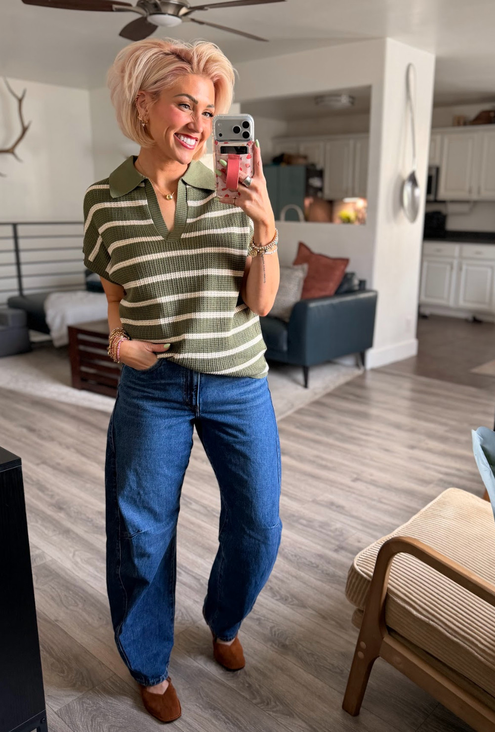 Loving this striped top with my favorite jeans. Perfect transitional piece for several seasons! Top: Small // Jeans: 27 // Shoes: TTS 

 #LTKootd #LTKOver40 #LTKSaleAlert