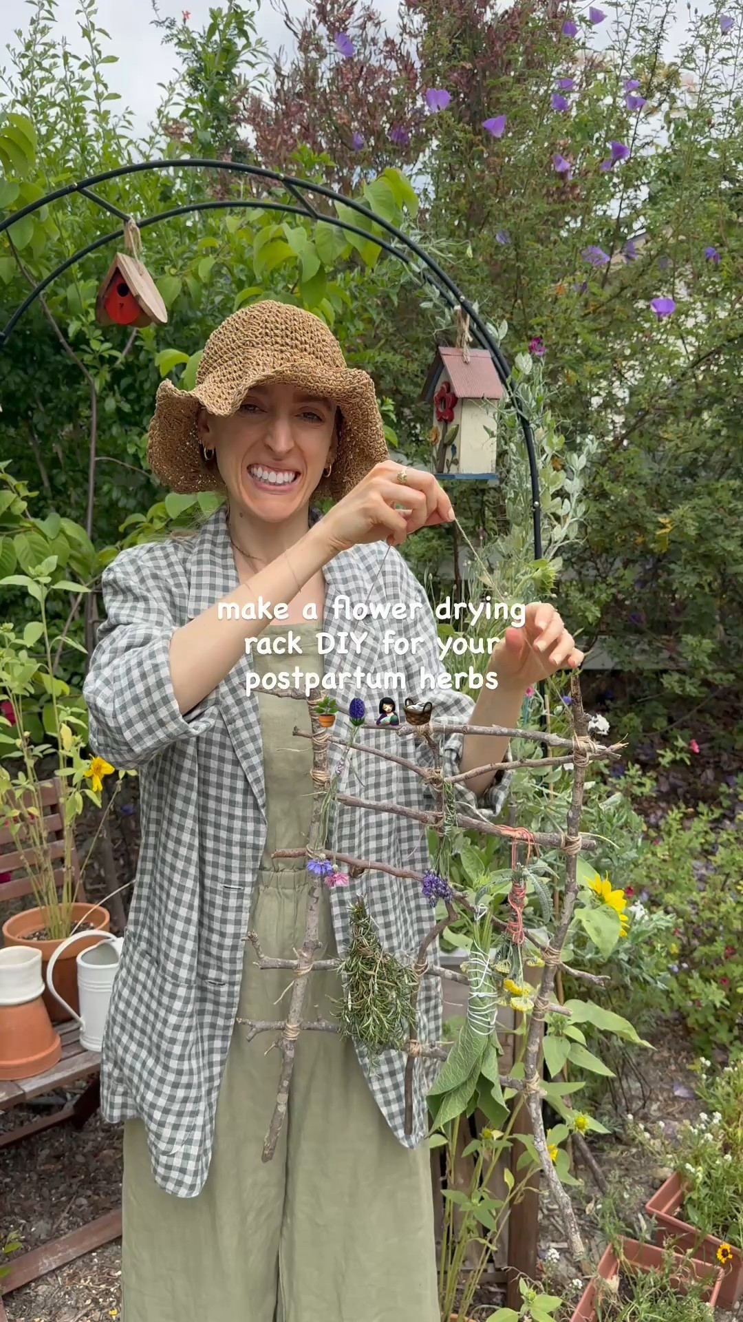🌿🪴🤱🏻🪻DIY Floral Drying Rack for Postpartum Herbs 