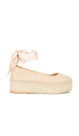 Free People Starboard Wrap Espadrille in Nude. - size 40 | Revolve Clothing (Global)
