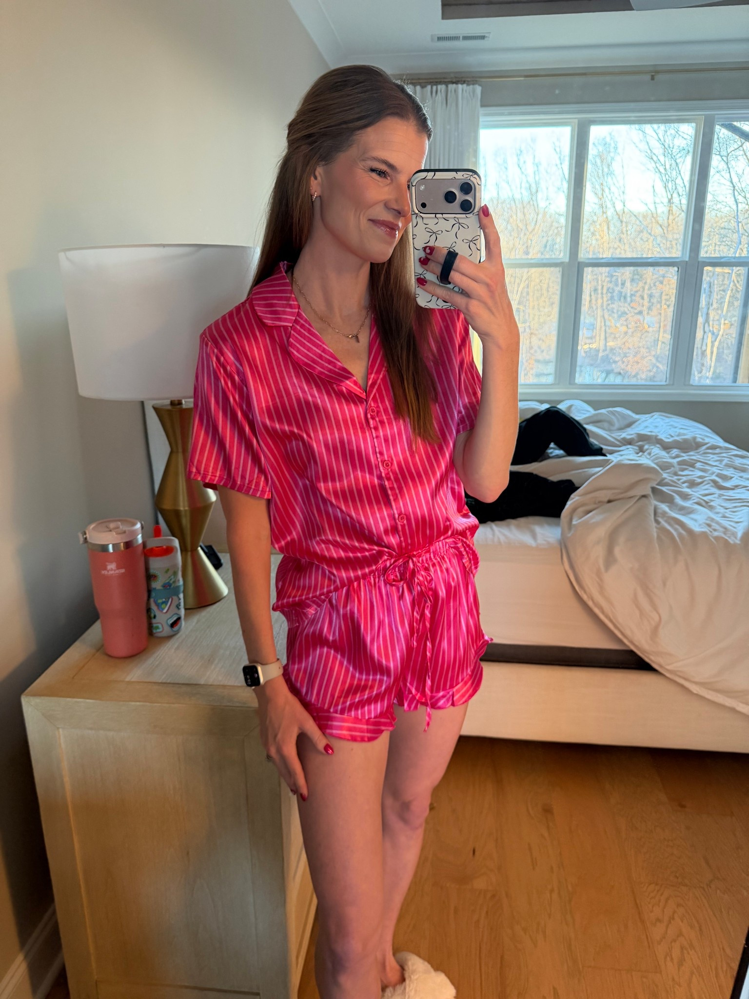 Amazon pajamas valentines galentines pjs.  Come in a ton of other colors. SIZE UP! Wearing medium.

#LTKValentine