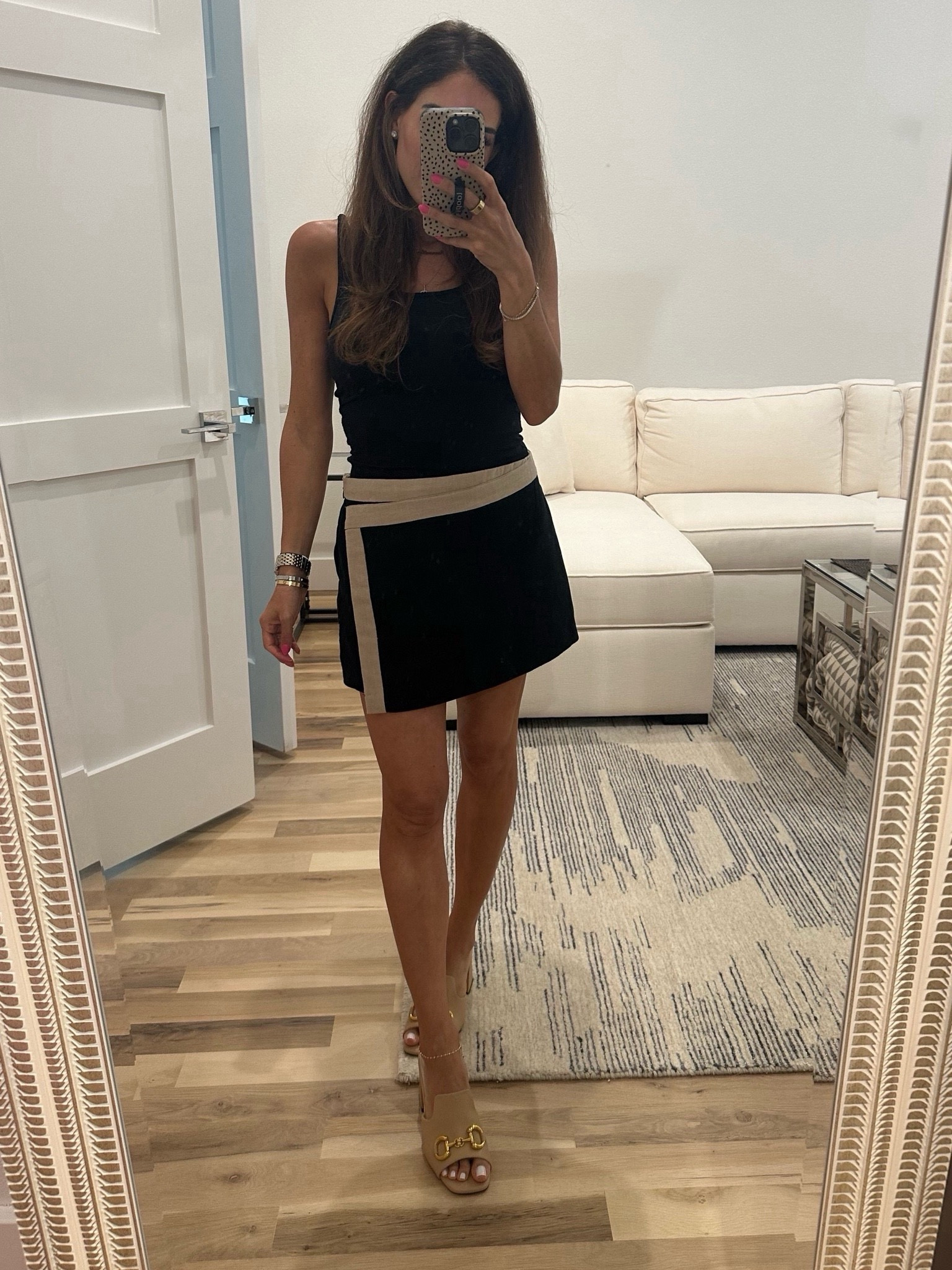 Skort linen skirt size xxs bodysuit clear heels 

#LTKFindsUnder50 #LTKSaleAlert